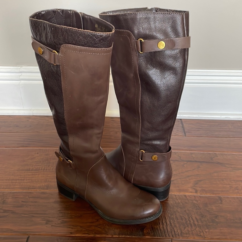 Franco Sarto Leather Rider Boots - Size 8